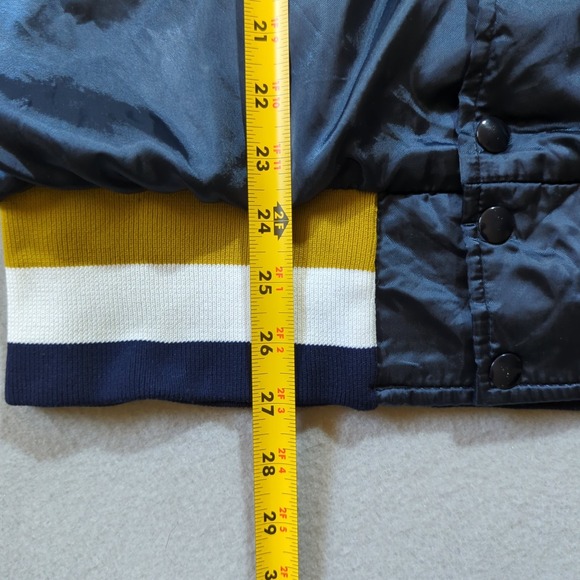 Gem Sportswear Jacket Mens Large Blue Vintage Satin Made in USA 80s Bomber Style - Picture 9 of 9